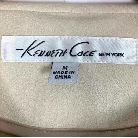 Kenneth Cole Open Front Pea Coat Size Medium Cream Gold NWT - Picture 4 of 6